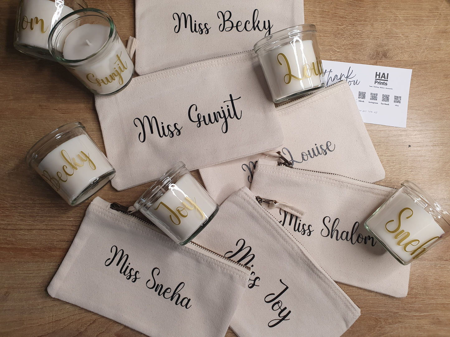 Personalised pencil cases (gift set)