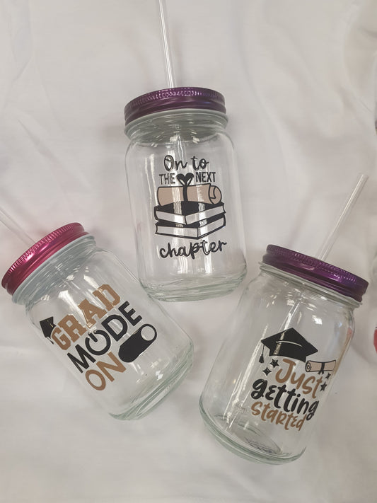 Graduation cups with straws