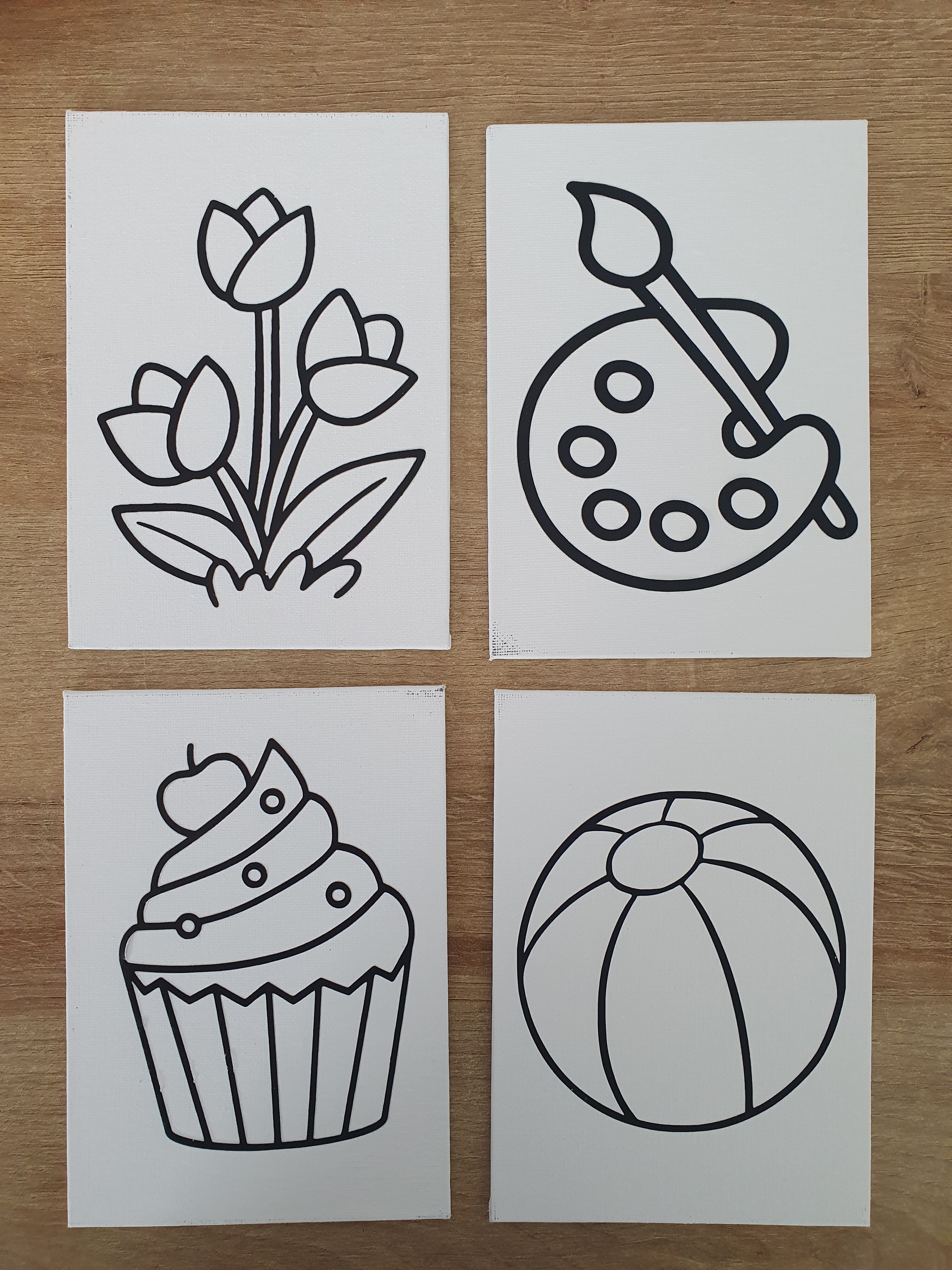 Craft kits with paint and brush