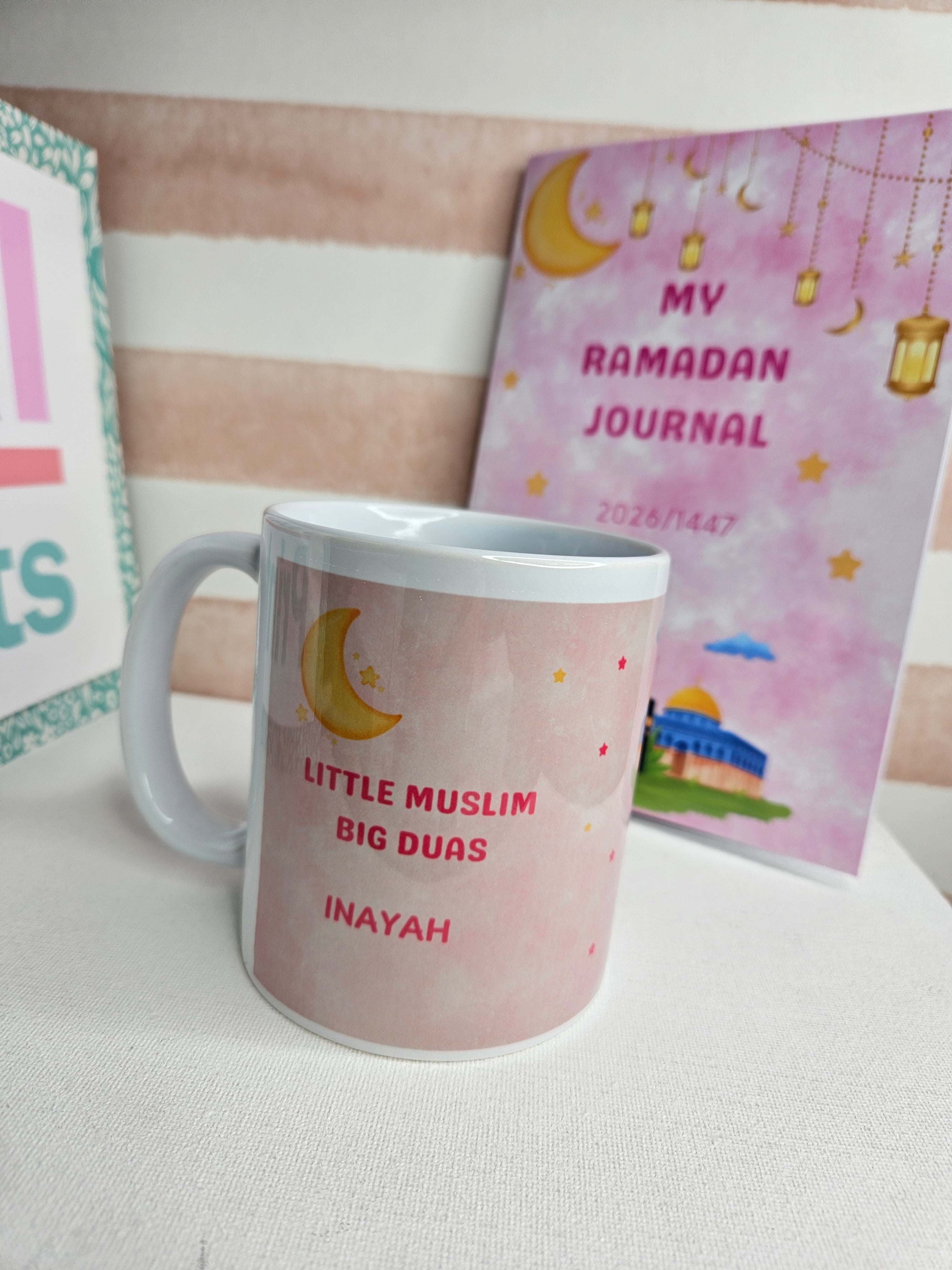 Ramadan mubarak personalised mug pink
