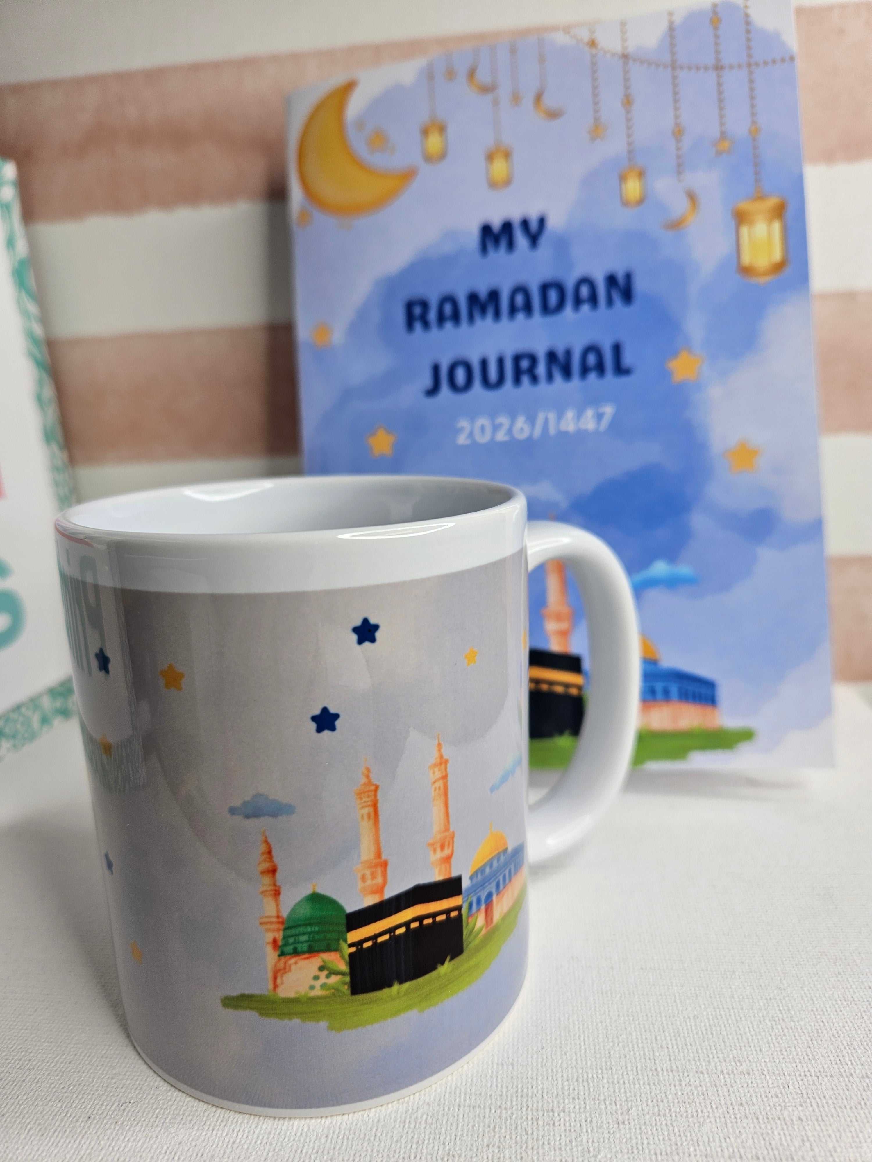Ramadan mubarak personalised mug blue