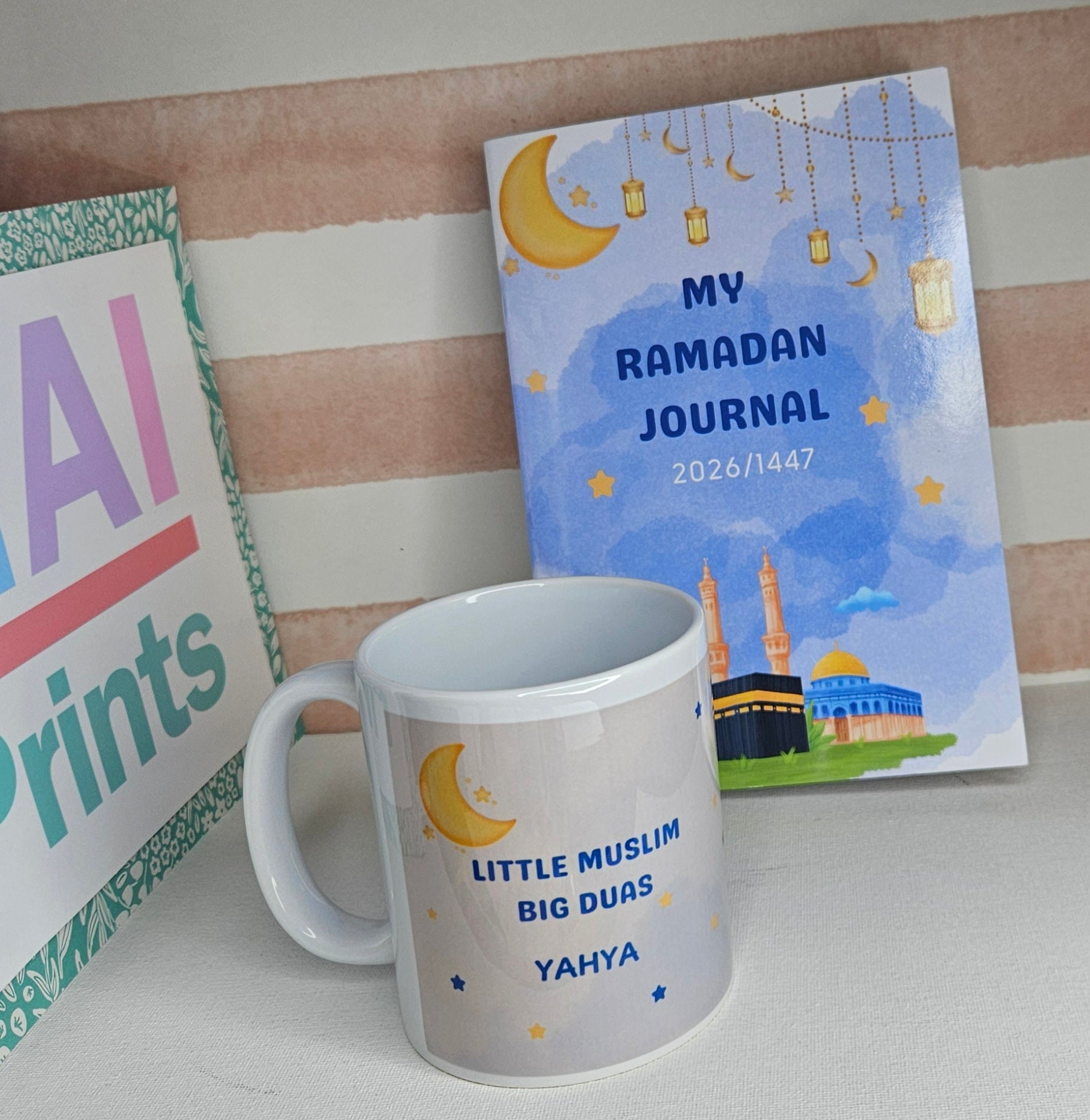Ramadan mubarak personalised mug blue