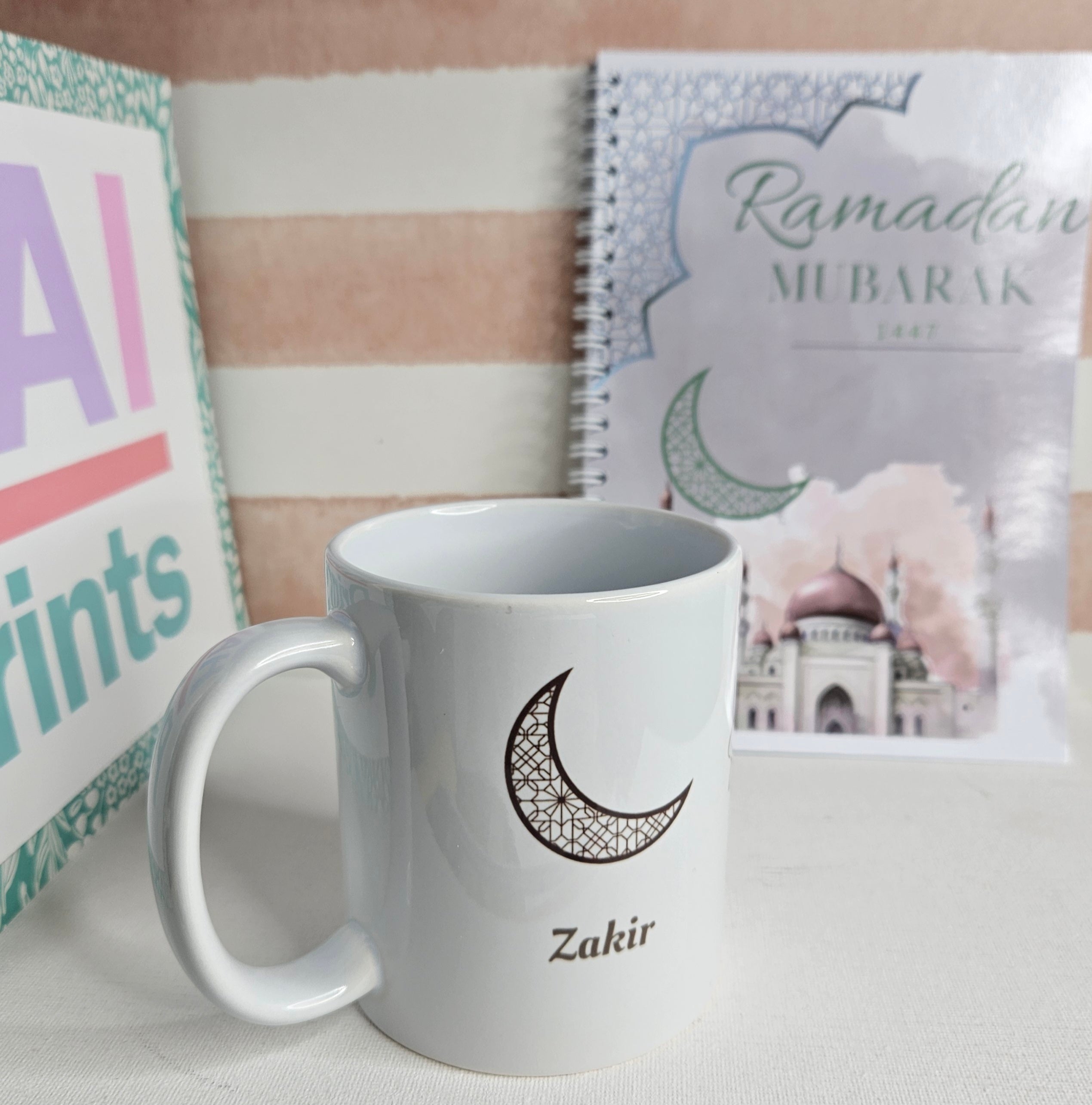 Ramadan mubarak personalised mug grey