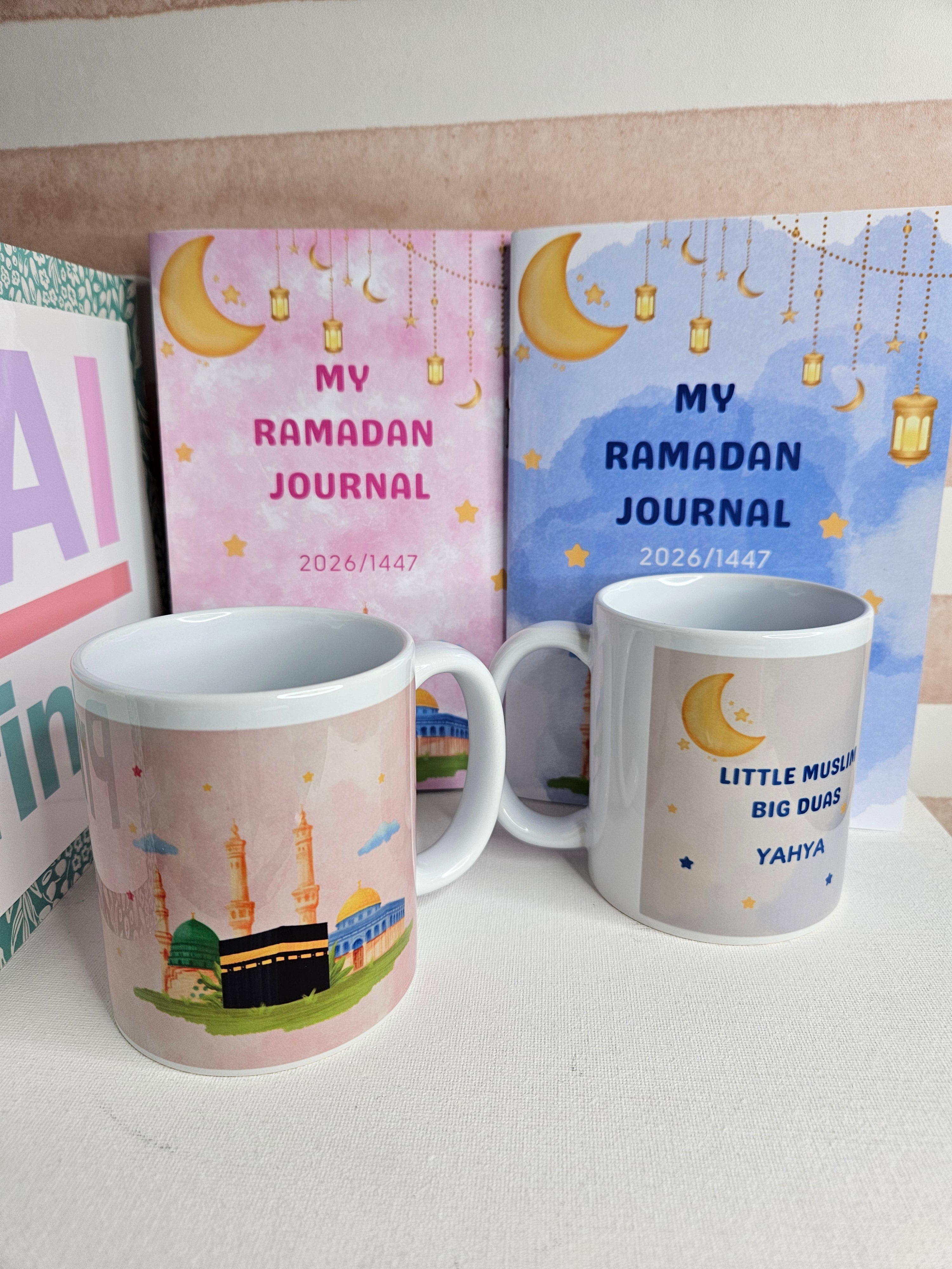 Ramadan mubarak personalised mug blue