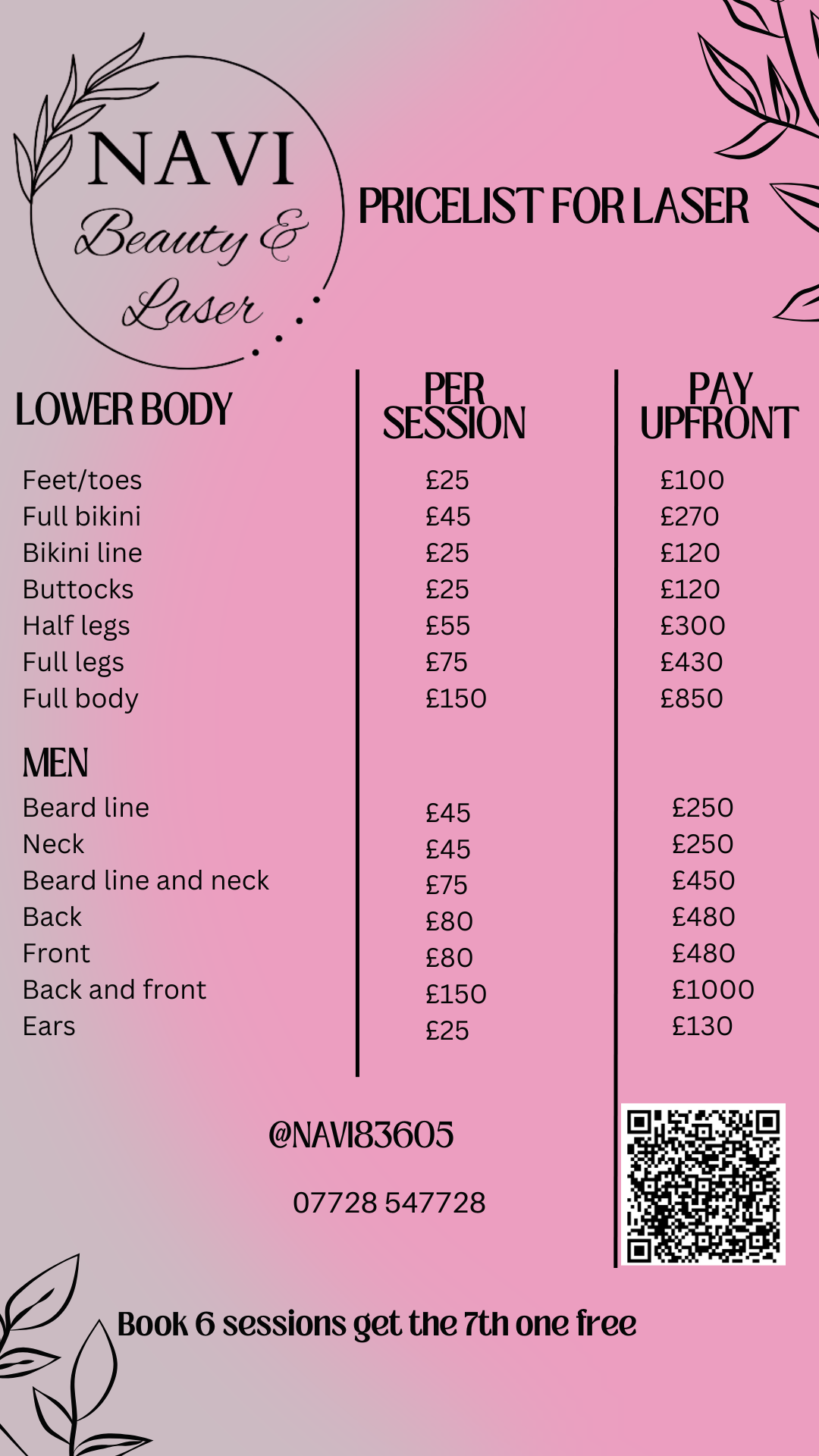 Custom Digital Price List Design – Small Business Menu / Services Price List