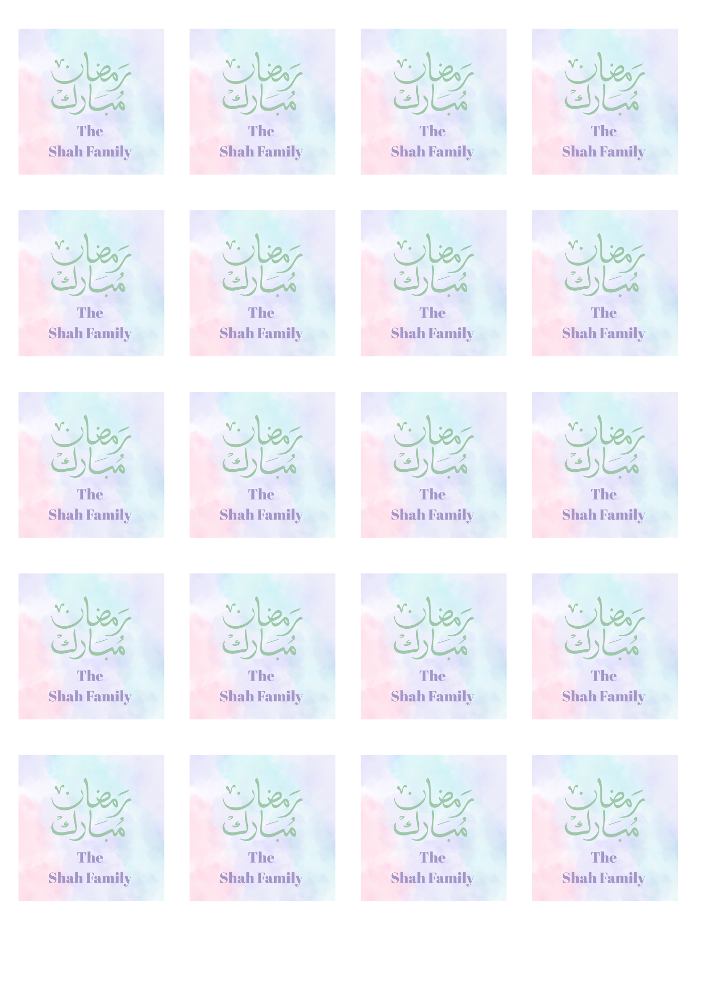 Ramadan Mubarak stickers pastel