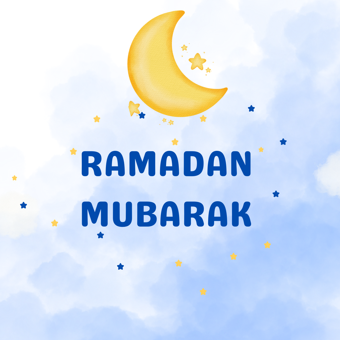 Ramadan Mubarak stickers blue