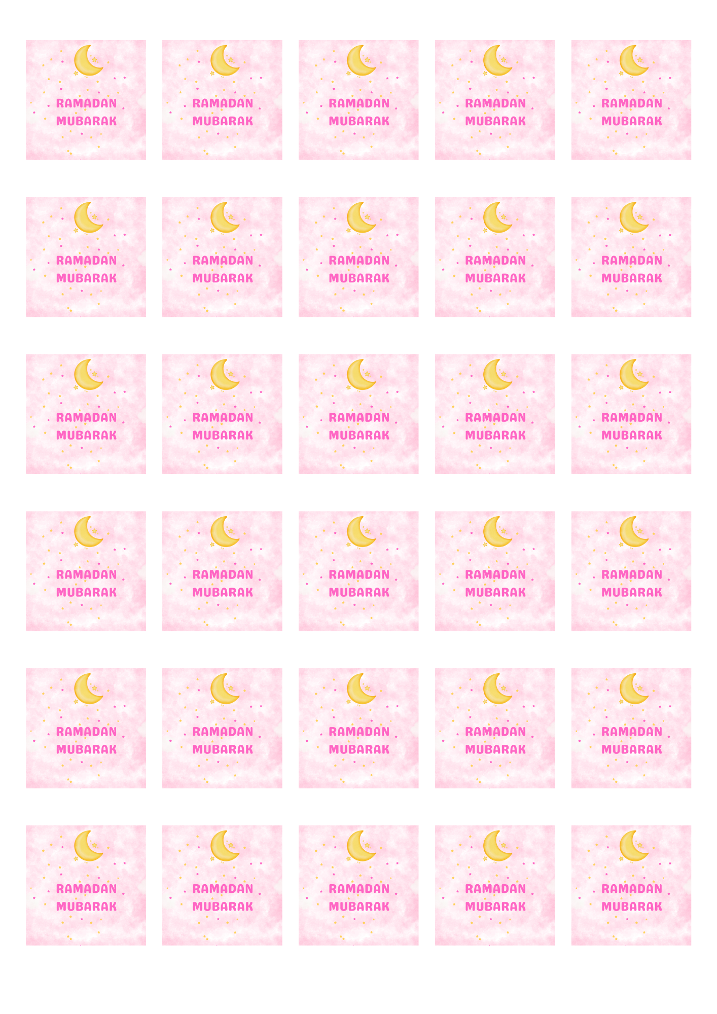 Ramadan Mubarak stickers pink