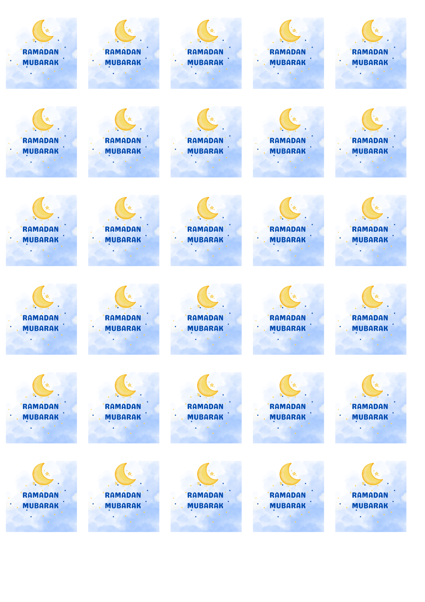 Ramadan Mubarak stickers blue