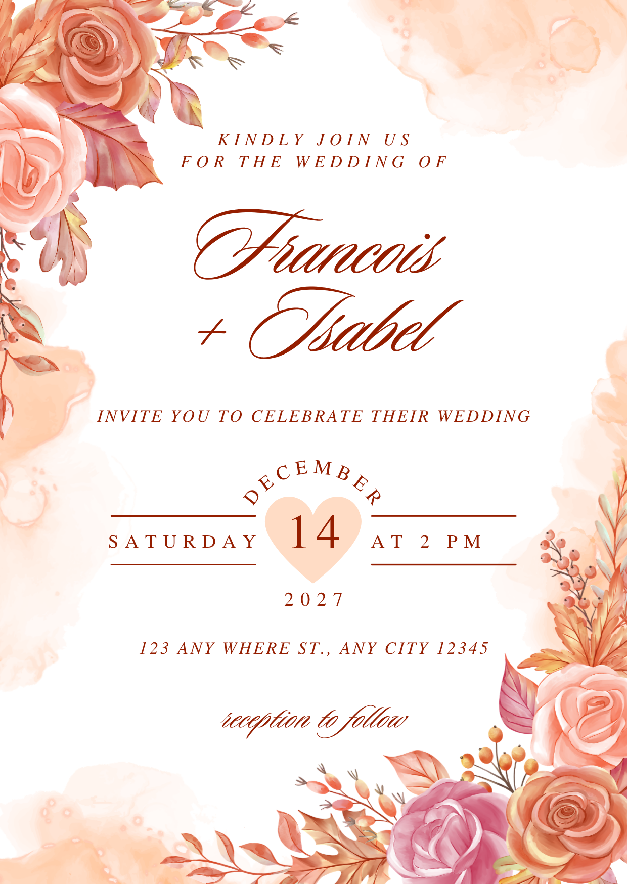 Invitations-peach blush