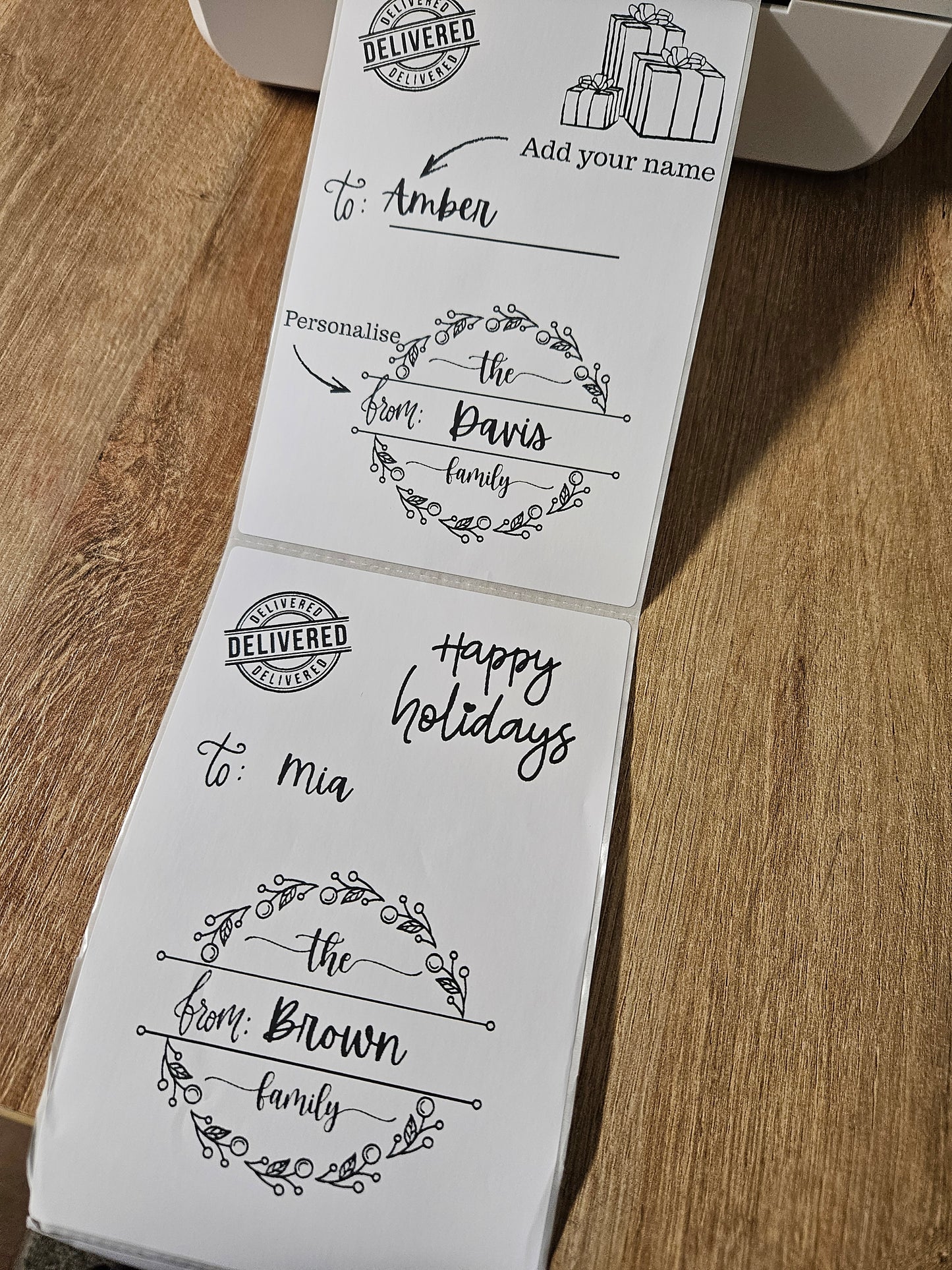 Custom postage labels