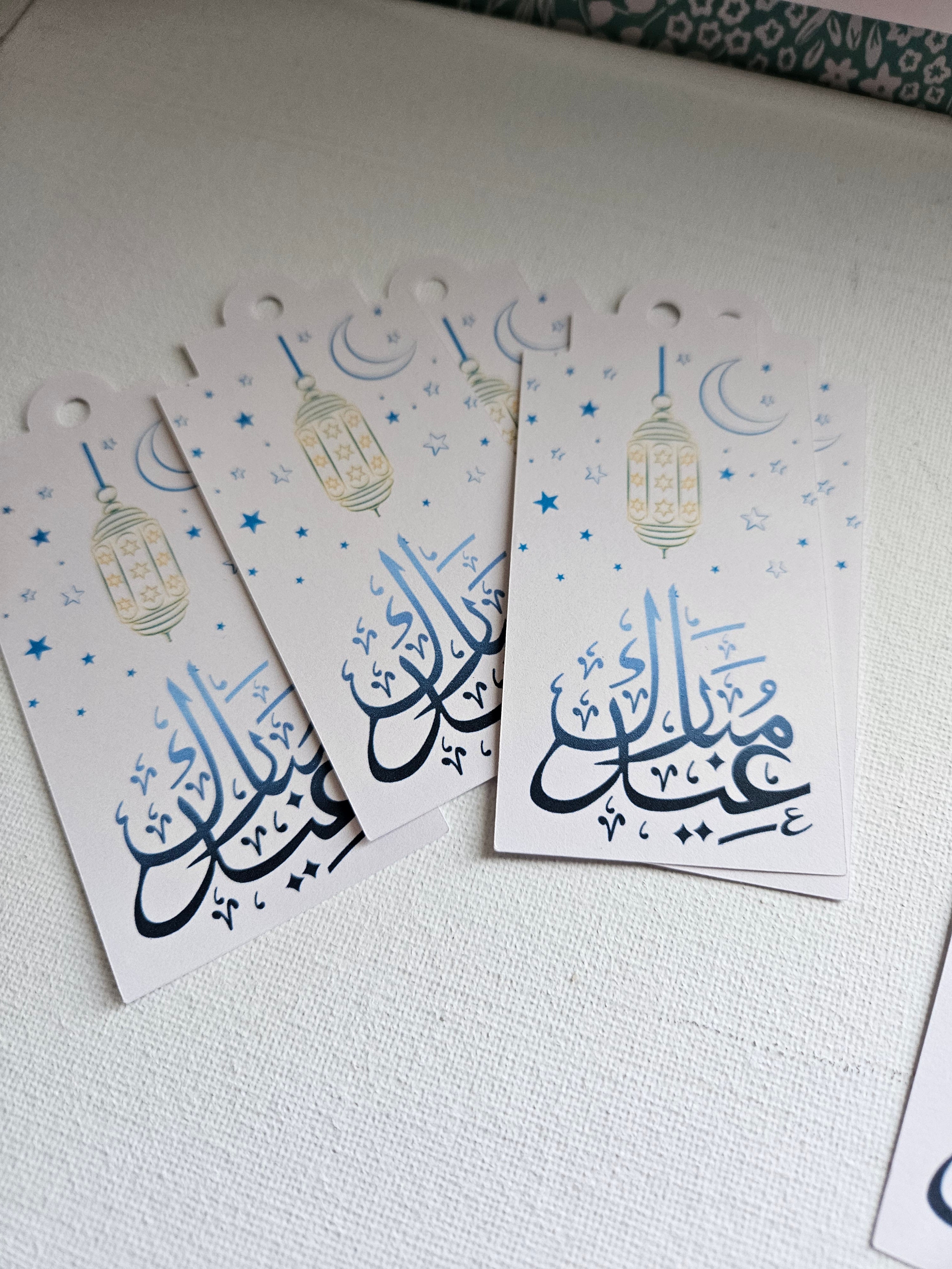 Blue Eid Mubarak gift tags