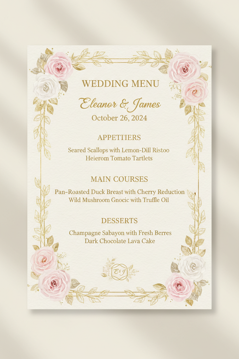 Menu cards