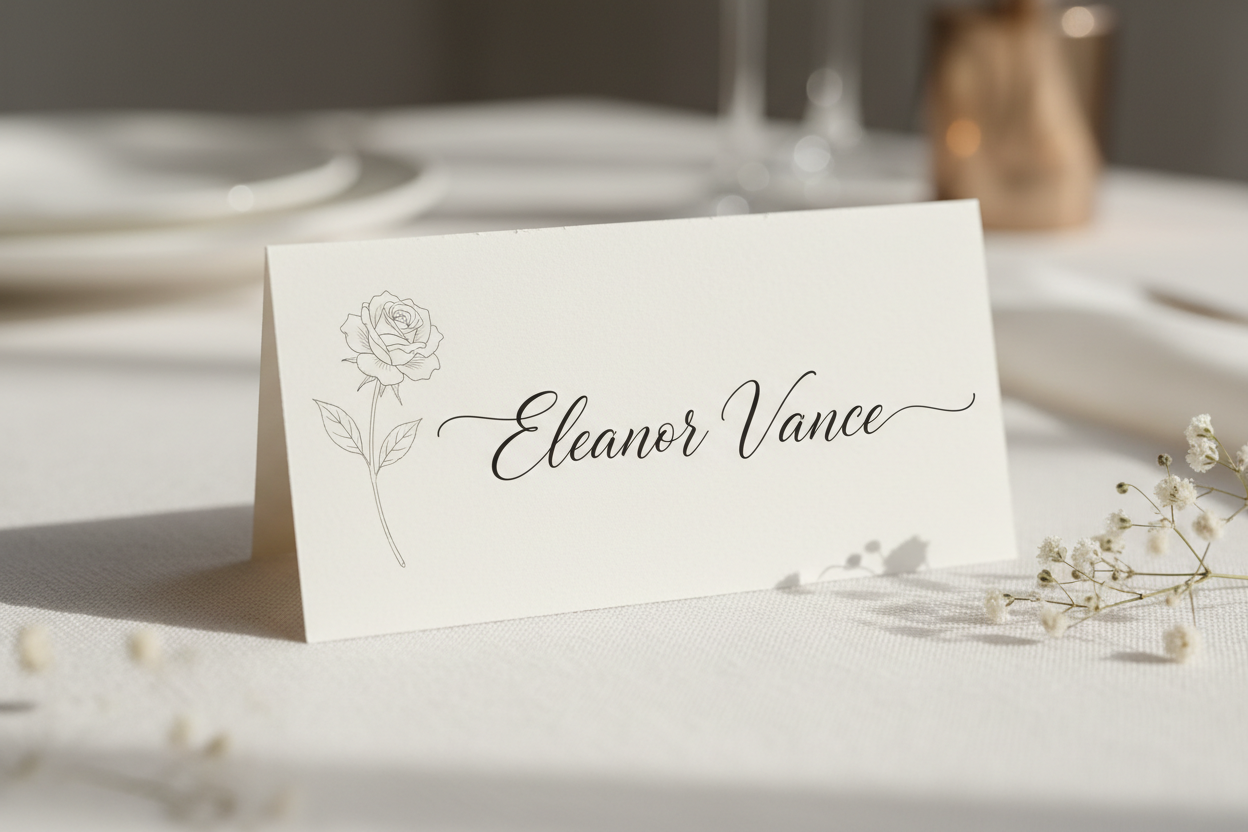 Personalised Wedding Place Cards – Custom Name Cards for Table Setting